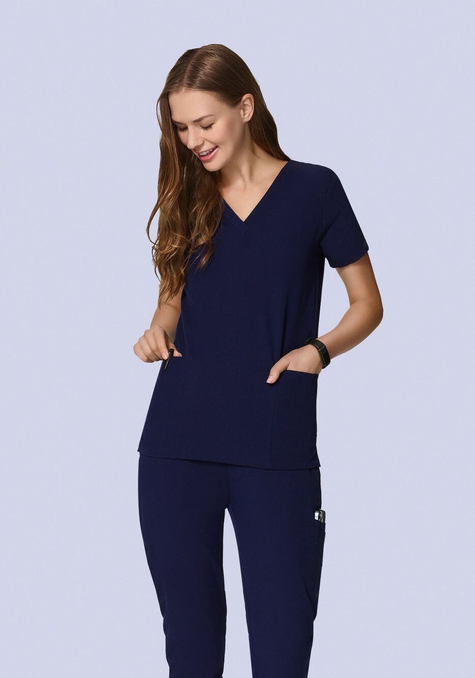 Mandala 6 Pocket Top in Navy - M